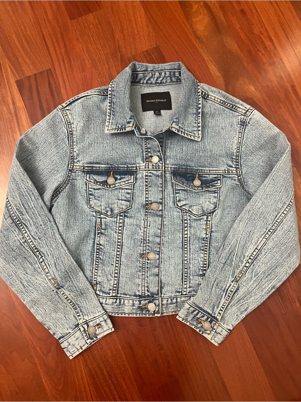 Banana Republic Light Blue Denim Jacket with Contrast Stitching